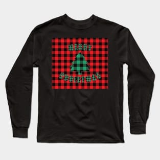 Merry Christmas Buffalo Plaids Christmas Tree Long Sleeve T-Shirt